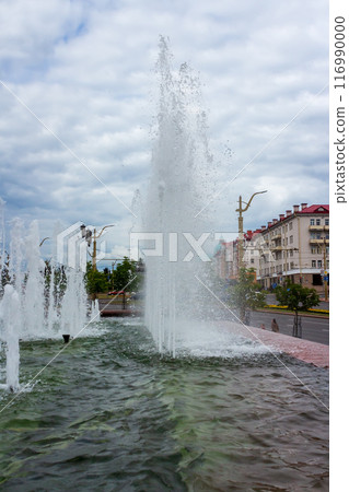 The beauty of a fountain on a sunny day 116990000
