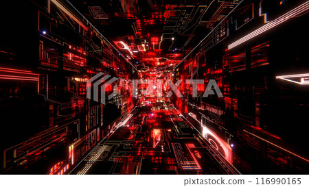 VJ Tunnel Warp Cyber Base Electronic Red [Alternate Version Available] 116990165