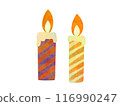 紅色和黃色蠟燭的插圖 116990247