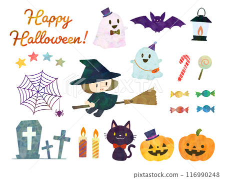 可愛的萬聖節插畫素材 116990248