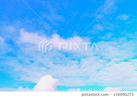 Blue sky and white clouds background material 116990255
