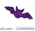 一隻可愛的蝙蝠的插圖 116990448