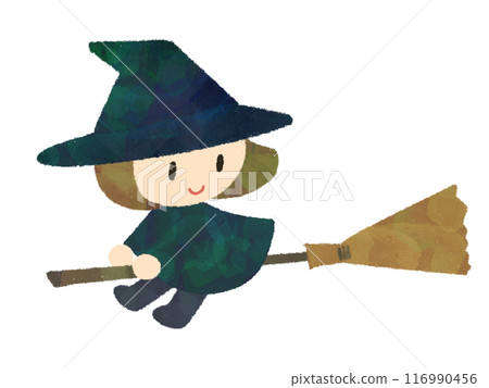 女巫騎著掃帚飛行的插圖 116990456