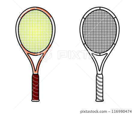 Funny cute happy Tennis racquet characters bundle set. Vector hand drawn cartoon kawaii character illustration icon. Cute Tennis racquet. Outline cartoon illustration for coloring book Funny cute happy Tennis racquet characters bundle set. Vector hand drawn cartoon kawaii character illustration icon. Cute Tennis racquet. Outline cartoon illustration for coloring book 116990474