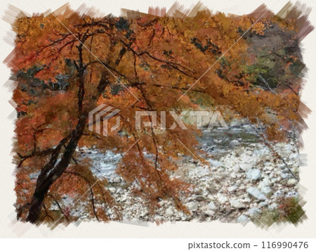 Autumn leaves illustration 116990476
