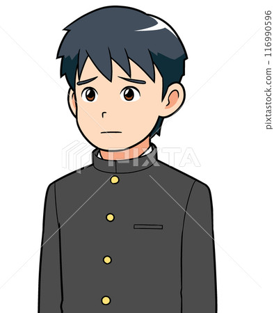 Student male troubled face Student male troubled face 116990596