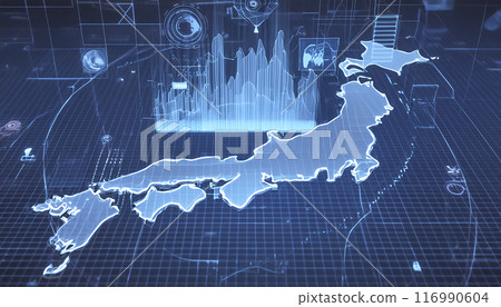 CG material: Image material of maps of Japan and charts and graphs 116990604
