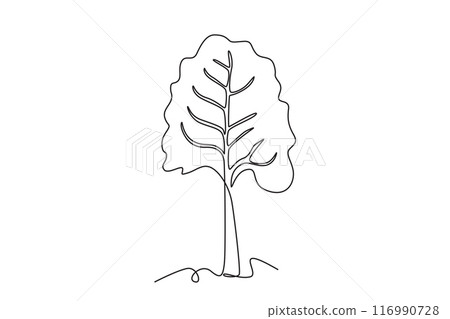 Single continuous line drawing whole healthy organic raw swiss chard for farming logo identity. Fresh green leafy concept for vegetable icon. Dynamic one line draw graphic design vector illustration 116990728