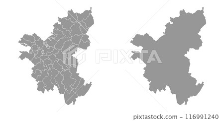 Rostov Oblast map, administrative division of Russia. Vector illustration. 116991240