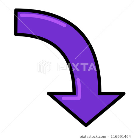 Curved arrow 2 (purple) (line drawing, with reflection) Curved arrow 2 (purple) (line drawing, with reflection) 116991464