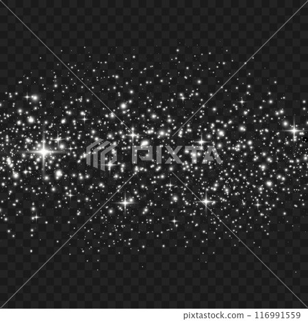 White sparkles and star clusters on a dark, transparent background. Vector White sparkles and star clusters on a dark, transparent background. Vector 116991559