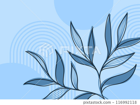 Tropical leaves plant soft blue design flower background 116992118