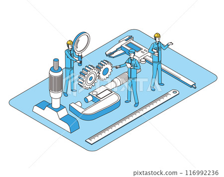 Measuring equipment and workers Measuring equipment and workers 116992236