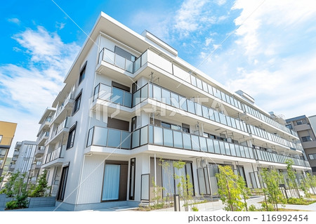 AI-generated image of the exterior of an apartment building AI-generated image of the exterior of an apartment building 116992454