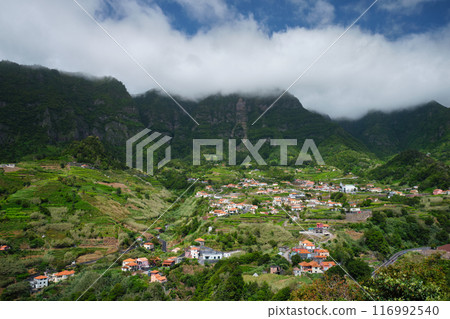 Sao Vicente village in valley on Madeira island, Portugal Sao Vicente village in valley on Madeira island, Portugal 116992540