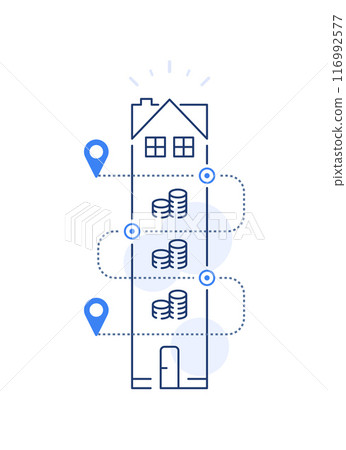 Mortgage loan concept,home ownership, down payment, long term interest rate,purchase house,household expenses 116992577