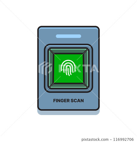 The finger print tools in white background. Isolated Vector illustration 116992706