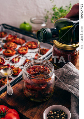 Tomato Preserves with Thyme in Olive Oil Tomato Preserves with Thyme in Olive Oil 116992753