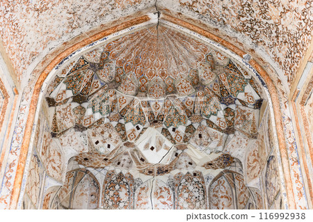 Decoration of Mihrab in the mosque of Abdulaziz Khan Madrasah 116992938