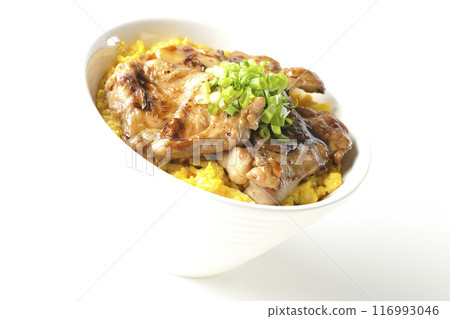 Kijiyaki-don,Yakitori-don,Oyako-don,在白色背景下拍攝 Kijiyaki-don,Yakitori-don,Oyako-don,在白色背景下拍攝 116993046