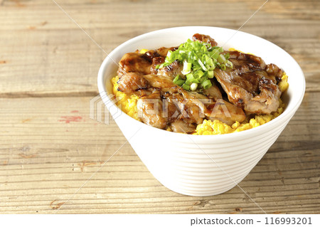 Grilled pheasant rice bowl, Yakitori rice bowl, Oyako rice bowl Grilled pheasant rice bowl, Yakitori rice bowl, Oyako rice bowl 116993201