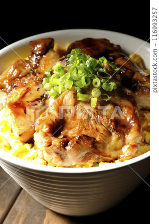 Grilled pheasant rice bowl, Yakitori rice bowl, Oyako rice bowl 116993257