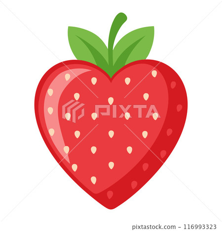 strawberry colorful fruit. heart shaped strawberry Modern abstract flat style. strawberry colorful fruit. heart shaped strawberry Modern abstract flat style. 116993323