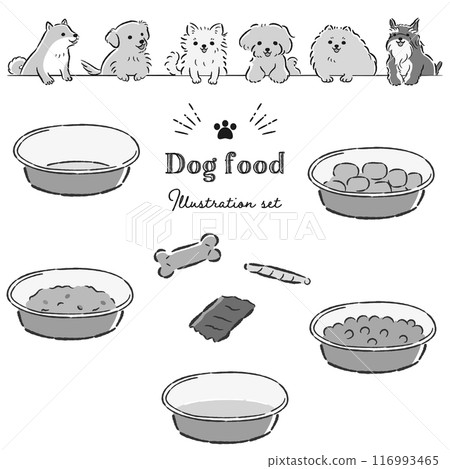 狗和食物插圖集 116993465