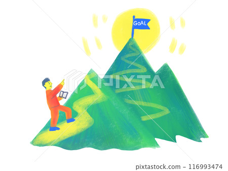 The road to the goal Male illustration Goal setting 116993474