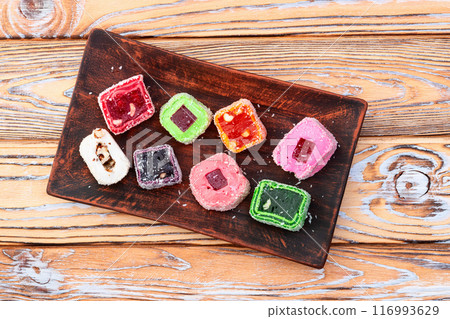 Turkish delight candy . Rahat lokum photography Turkish delight candy . Rahat lokum photography 116993629