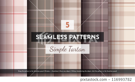 10 Seamless Simple Tartan Patterns 116993782