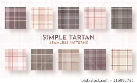 10 Seamless Simple Tartan Patterns 10 Seamless Simple Tartan Patterns 116993785