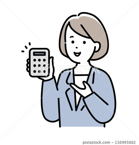 Illustration material of a business woman holding a calculator Illustration material of a business woman holding a calculator 116993882
