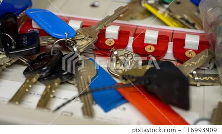 Key box and keys (key chain) of managed property (condominium) 116993909