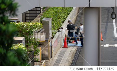 Sewerage survey on Shinjuku roads 116994129
