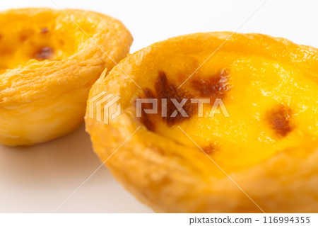 Egg tarts on a white background Egg tarts on a white background 116994355