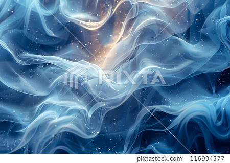 Background of blue and white image of a wave with a lot of sparkles. Dreamy, ethereal quality to it Background of blue and white image of a wave with a lot of sparkles. Dreamy, ethereal quality to it 116994577