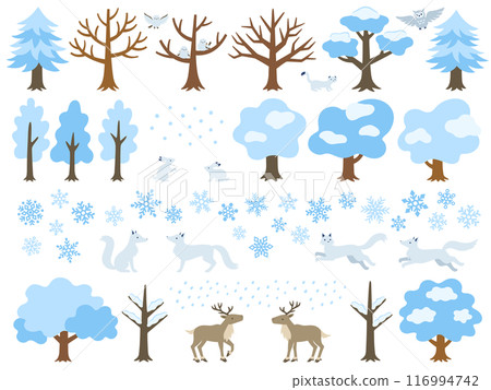 冬季森林插畫集 116994742