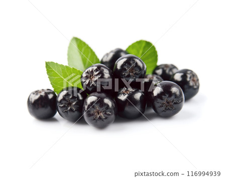 Aronia berries on white backgrounds 116994939