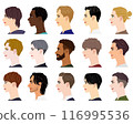 Profiles of men of various races 116995536