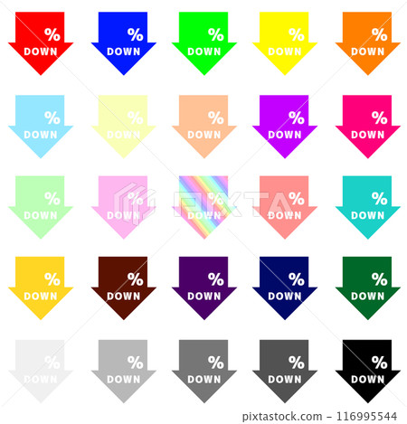%DOWN Colorful Wide Arrows Set of 25 116995544
