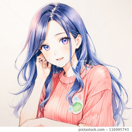 Beautiful woman watercolor style 116995743