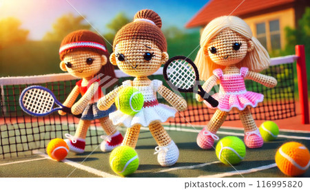 Knitted Tennis Girls Knitted Tennis Girls 116995820