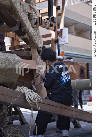 Gion Festival: The construction of the Funaboko floats has begun. 116995865