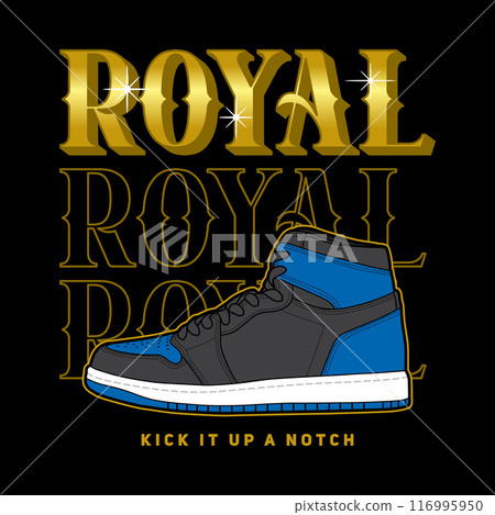 Sneakers shoes with slogan lettering typography custom font for tshirt streetwear. Sneaker t-shirt design hipster logo icon illustration 116995950