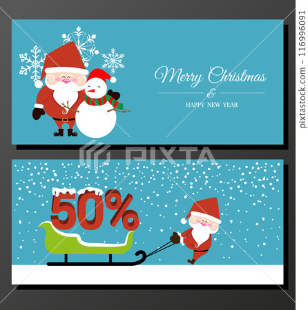 Abstract Christmas banner with Santa Claus 116996091