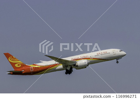 Belgium, Zaventem, Hainan Airlines plane after takeoff from Brussels Airport 116996271