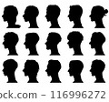 Various male profile silhouettes 116996272