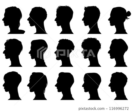 各種男士輪廓的剪影 116996272