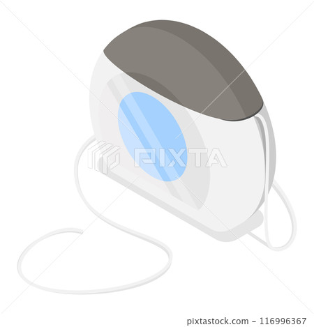 3D Isometric Flat Vector Illustration of Tooth Cleaning Tools, Dental Hygiene, Oral Care. Item 8 116996367